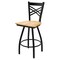Holland Bar Stool Co 25" Swivel Counter Stool, Black Wrinkle, Nat Maple Seat X820 - alternate 1